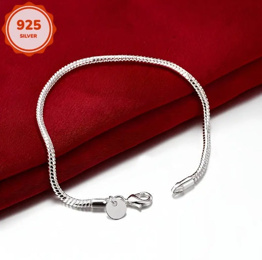 S925 Snake Bone Chain Bracelet